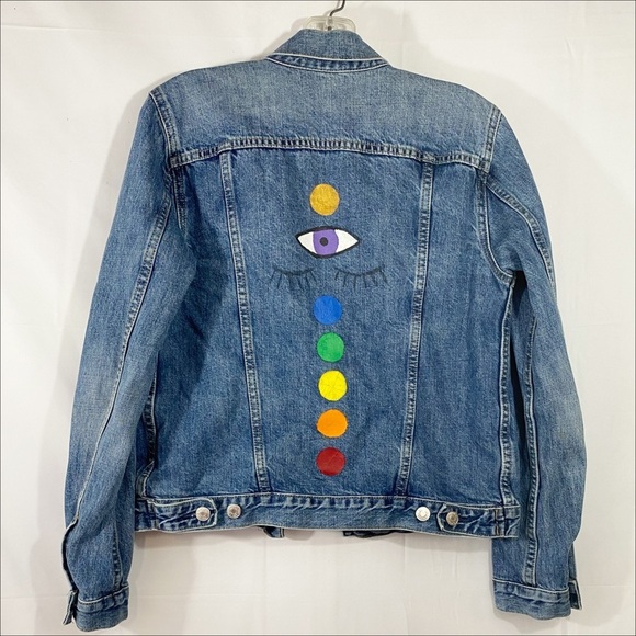 GAP Jackets & Blazers - GAP | Painted Denim Jacket
